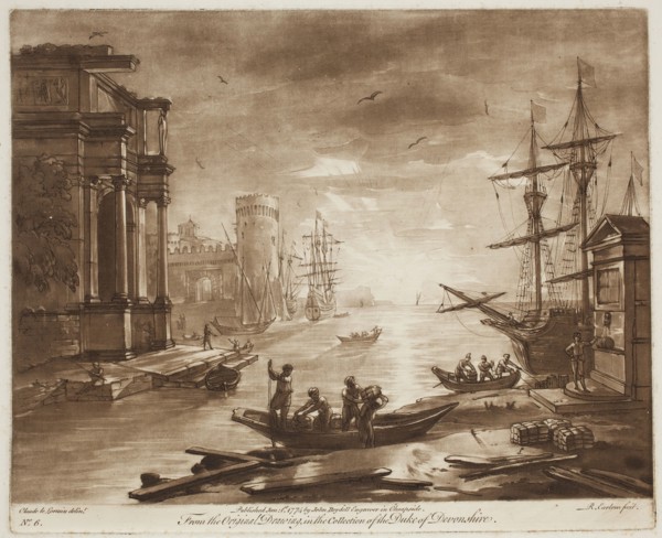 Richard Earlom, English, 1743 - 1822, after Claude Gellée, French, 1600-1682, Harbor Scene at