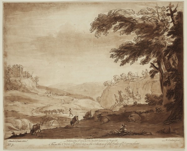 Richard Earlom, English, 1743 - 1822, after Claude Gellée, French, 1600-1682, Pastoral Landscape,