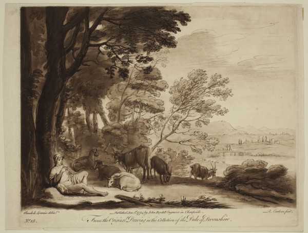 Richard Earlom, English, 1743 - 1822, after Claude Gellée, French, 1600-1682, Piping Herdsman, ca.