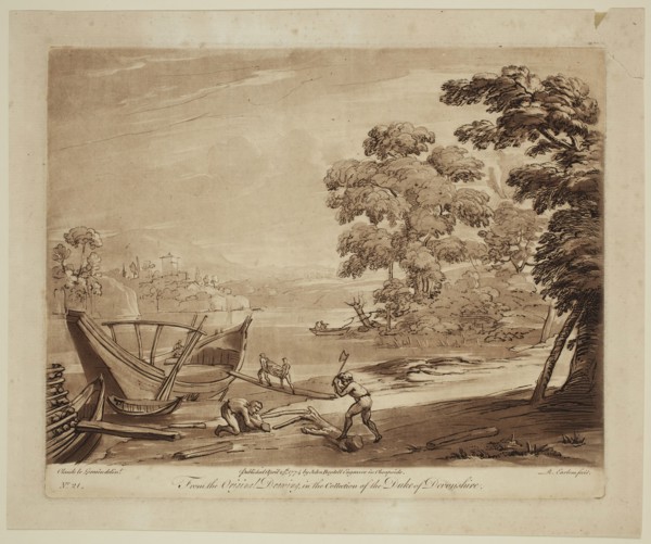 Richard Earlom, English, 1743 - 1822, after Claude Gellée, French, 1600-1682, Wood Splitters, ca.
