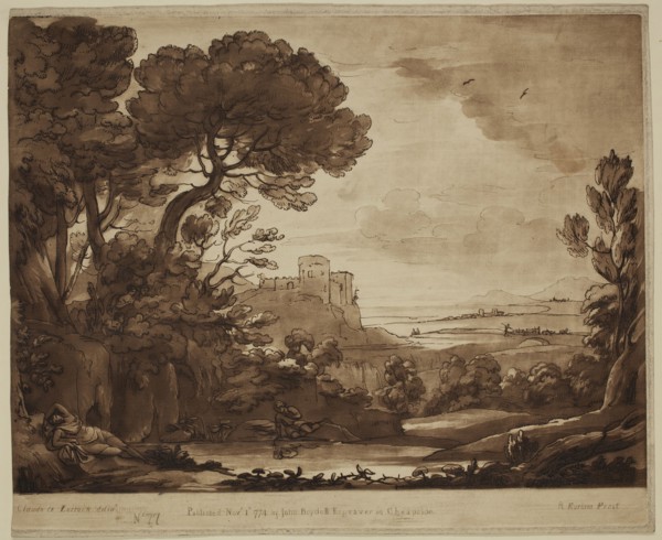 Richard Earlom, English, 1743 - 1822, after Claude Gellée, French, 1600-1682, Narcissus and Echo,