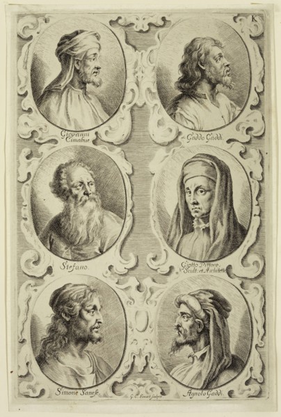 Georg Christoph Eimmart, German, 1638-1705, Italian Artists, c. 1683, Engraving printed in black on