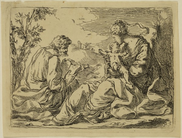 Paolo Farinato, Italian, 1524-1606, Holy Family, between 1524 and 1606, etching printed in black