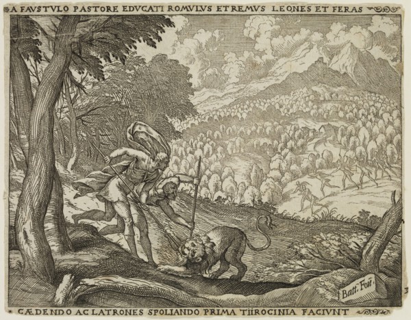 Giovanni Battista Fontana, Italian, 1524-1587, Romulus and Remus Brought Up by the Shepherd