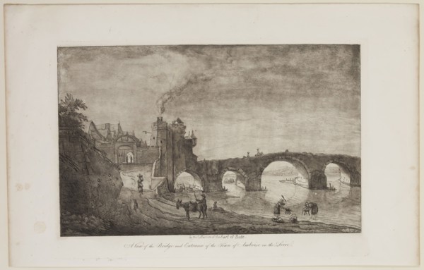 William Baillie, English, 1723-1810, Landscape with a Stone Bridge, 1764, etching printed in black