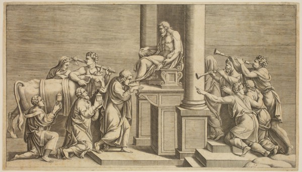 Diana Scultori, Italian, 1535-1587, after Giulio Romano, Italian, 1499-1546, Bull Offered in