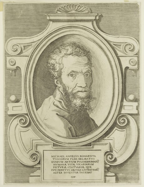 Giorgio Ghisi, Italian, 1520-1582, after Marcello Venusti, Italian, 1512-1579, Michelangelo, ca.