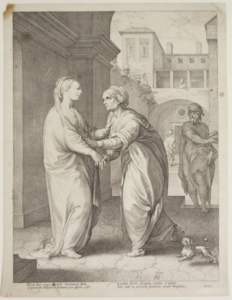 Hendrick Goltzius, Dutch, 1558-1617, Visitation, 1593, engraving printed in black ink on laid