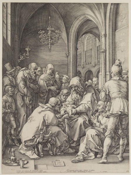 Hendrick Goltzius, Dutch, 1558-1617, Circumcision, 1594, engraving printed in black ink on laid