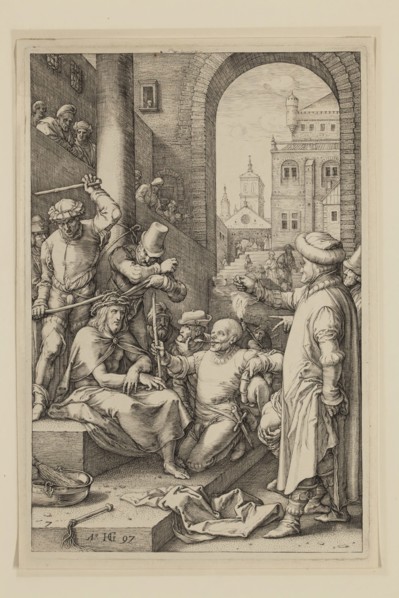 Hendrick Goltzius, Dutch, 1558-1617, Christ Crowned with Thorns, 1597, engraving printed in black