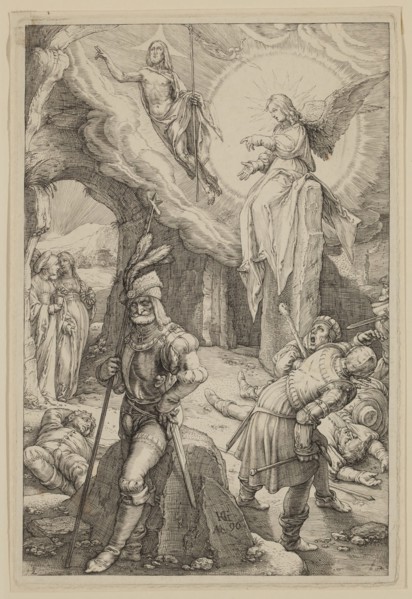 Hendrick Goltzius, Dutch, 1558-1617, Resurrection, 1596, engraving printed in black ink on laid