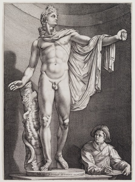 Hendrick Goltzius, Dutch, 1558-1617, Apollo Belvedere, between 1558 and 1599, engraving printed in