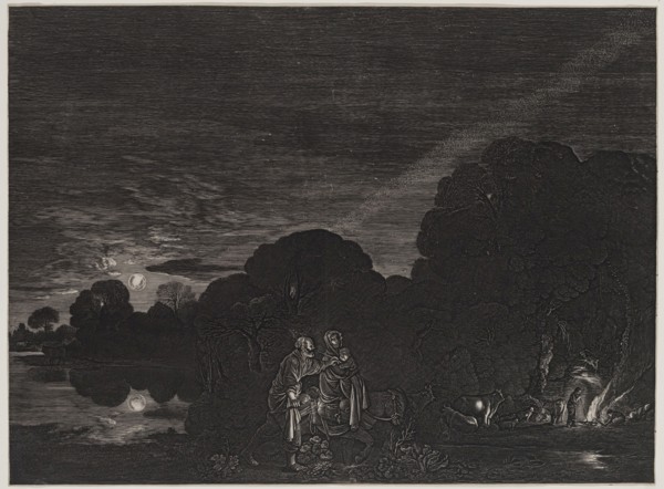 Hendrik Goudt, Dutch, 1585-1630, after Adam Elsheimer, German, 1574-1620, The Flight into Egypt,
