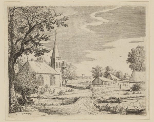Jan van de Capelle, Dutch, 1626-1679, The Grave Diggers Before the Church, between 1626 and 1679,