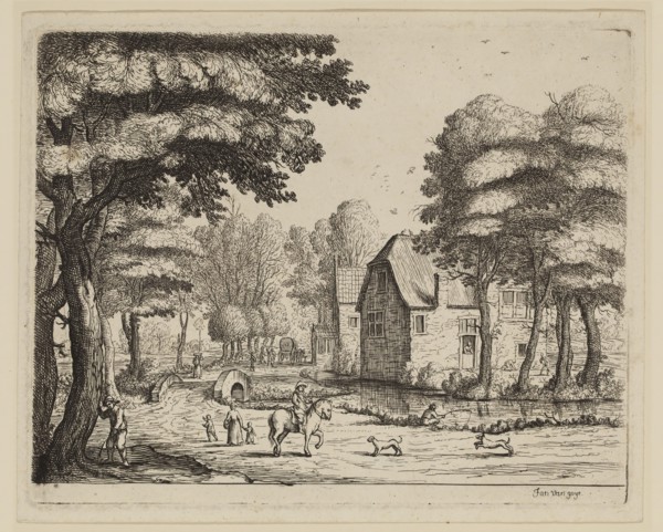 Jan van de Capelle, Dutch, 1626-1679, Landscape with a Stone Bridge, 17th century, etching printed