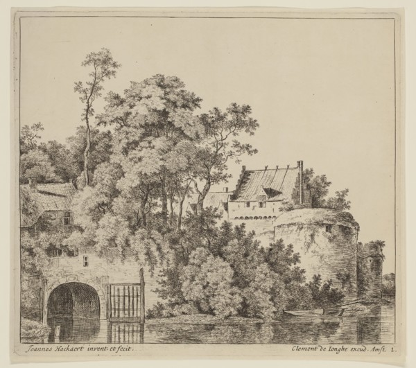 Jan Hackaert, Dutch, 1628 - after 1685, The Town Gate at Gorkum, 17th century, etching printed in