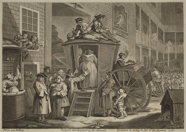 William Hogarth, English, 1697-1764, The Stage Coach, 1747, Engraving printed in black on wove