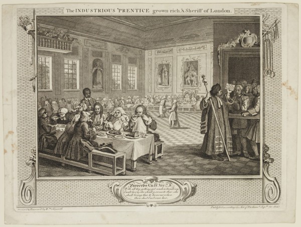 William Hogarth, English, 1697-1764, The Industrious Prentice Grown Rich and Sheriff of London,