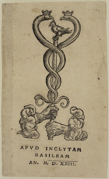 Hans Holbein the Younger, German, 1497-1543, Printer's Mark of Johan Froben, 1523, metal cut