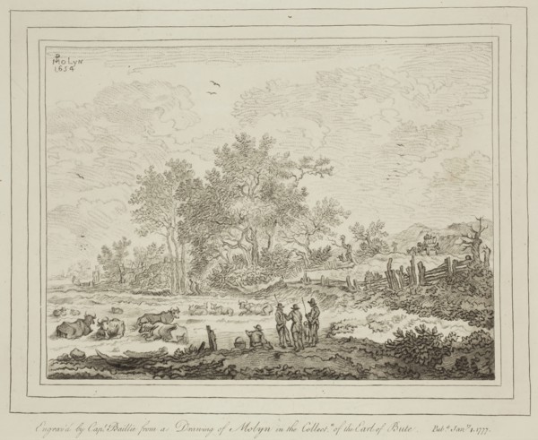 William Baillie, English, 1723-1810, after Pieter Molyn the Elder, Dutch, 1595-1661, Landscape with