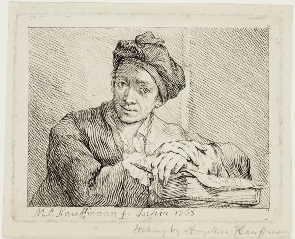 Angelica Kauffmann, Swiss, 1741-1807, Artist, 18th century, etching printed in black ink on laid