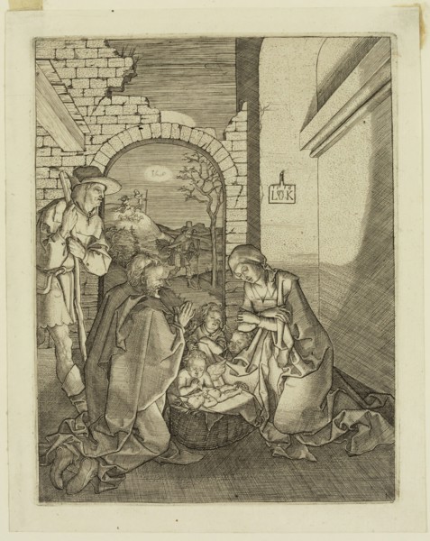 Ludwig Krug, German, 1490-1532, Adoration of the Shepherds, 1516, engraving and etching printed in