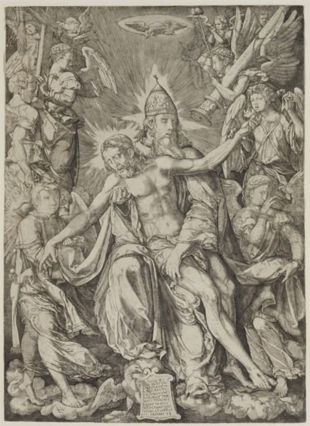 Johann Ladenspelder, German, 1512-1561, The Trinity, 1542, Engraving printed in black on wove