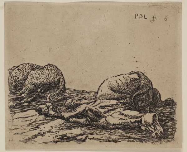 Pieter de Laer, Dutch, 1592-1642, Dead Horses, between 1592 and 1642, etching printed in black ink