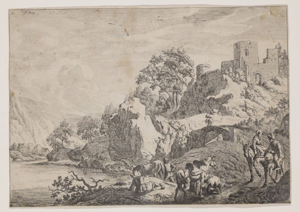 Jan van Aken, Dutch, 1614-1661, Travelers on Horseback, 17th century, etching printed in black ink