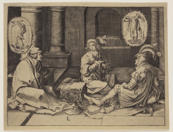 Lucas van Leyden, Netherlandish, 1494-1533, Joseph Interpreting the Dreams in Prison, 1512,