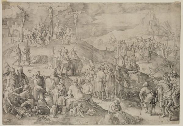 Lucas van Leyden, Netherlandish, 1494-1533, Calvary, 1517, engraving printed in black ink on laid