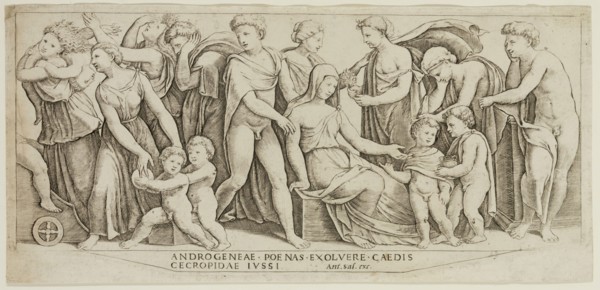Master of the Die, Italian, Marriage of Jason and Creusa, 16th century, engraving printed in black