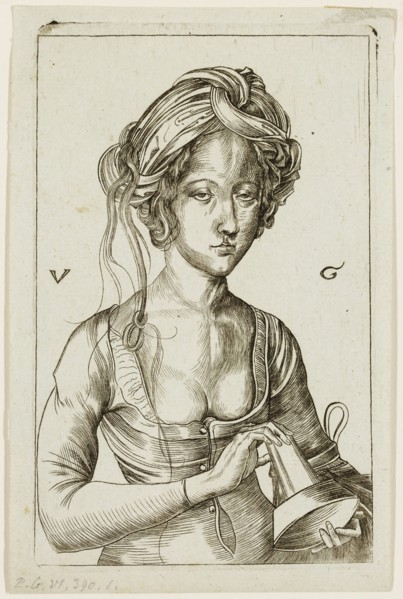 Urs Graf, Swiss, 1485-1528, after Martin Schongauer, German, 1450-1491, A Foolish Virgin, 16th