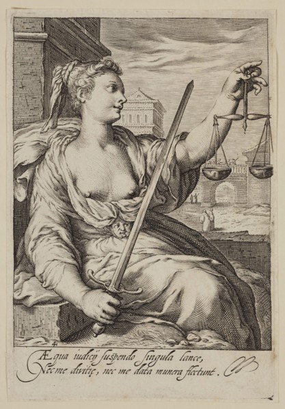 Jacobus Matham, Dutch, 1571-1631, after Hendrick Goltzius, Dutch, 1558-1617, Justice, 1597,