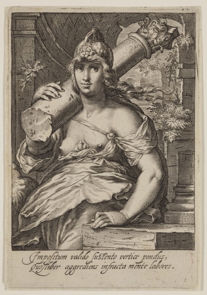 Jacobus Matham, Dutch, 1571-1631, after Hendrick Goltzius, Dutch, 1558-1617, Force, 1597, engraving