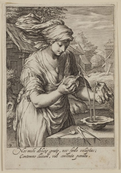 Jacobus Matham, Dutch, 1571-1631, after Hendrick Goltzius, Dutch, 1558-1617, Temperance, 1597,