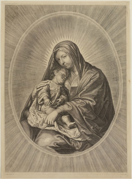 Adrian Melar, Flemish, 1633-1667, Madonna and Child, mid-17th century, engraving printed in black