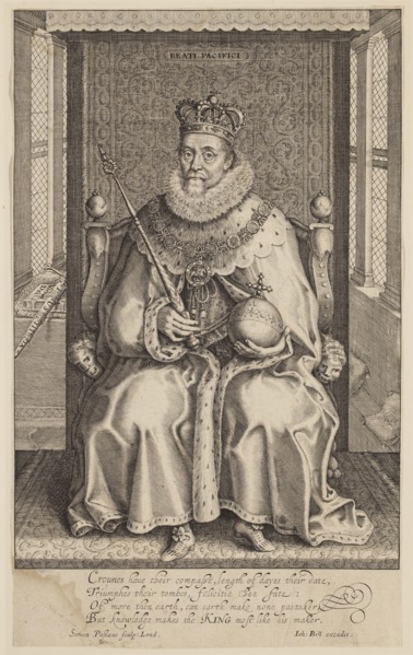 Simon van de Passe, Dutch, 1595-1647, James I, King of England, ca. 1619, engraving printed in