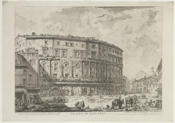 Giovanni Battista Piranesi, Italian, 1720-1778, The Theatre of Marcellus, 1757, etching printed in