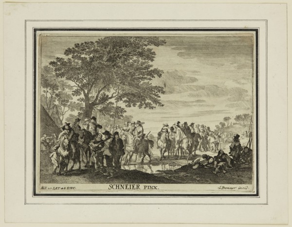 Anton Joseph von Prenner, German, 1683-1761, Halt of Cavalry, between early 18th and mid-18th