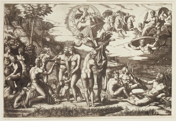Marcantonio Raimondi, Italian, 1487-1534, Judgment of Paris, 16th century, reproduction, Sheet: 9