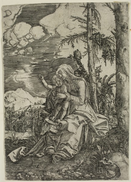 Albrecht Altdorfer, German, 1480-1538, Madonna with the Blessing Child, 1515, engraving printed in