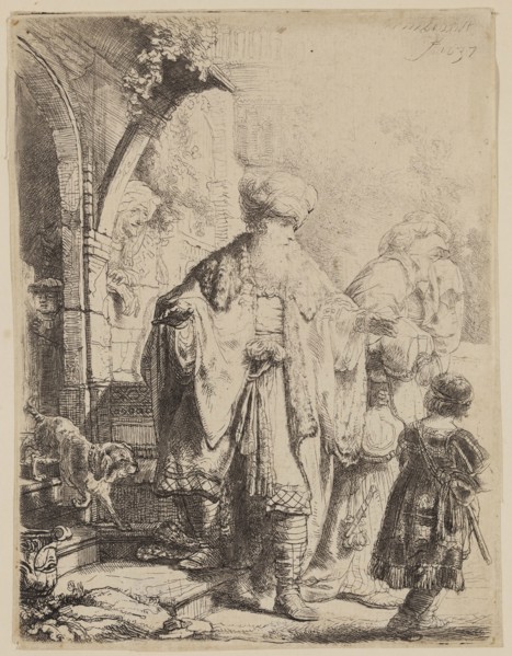 Rembrandt Harmensz van Rijn, Dutch, 1606-1669, Abraham Casting Out Hagar and Ishmael, 1637, etching