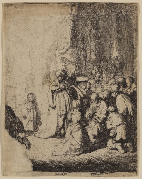 Rembrandt Harmensz van Rijn, Dutch, 1606-1669, Presentation in the Temple, 1630, etching printed in