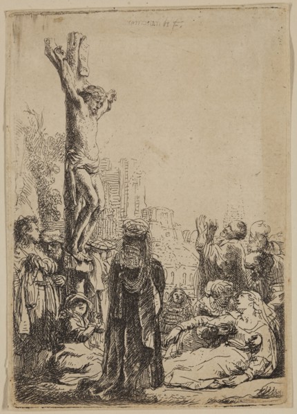 Rembrandt Harmensz van Rijn, Dutch, 1606-1669, Crucifixion, ca. 1635, etching printed in black ink
