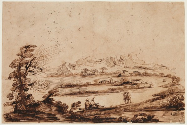Unknown (Italian), after Guercino (Giovanni Francesco Barbieri), Italian, 1591-1666, Landscape with
