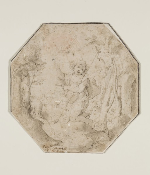 Unknown (Italian), Infant Saint John the Baptist, late 16th and early 17th century, pen and brown