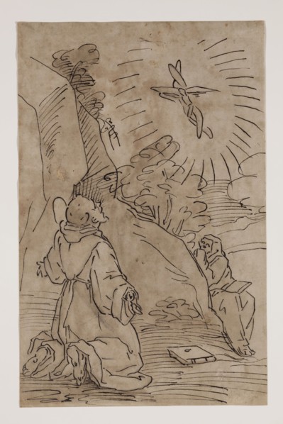Unknown (Italian), after Luca Cambiaso, Italian, 1527-1585, Saint Francis Receiving the Stigmata,