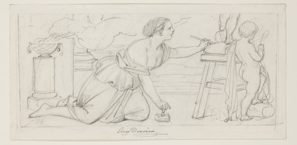 Eugène François Marie Joseph Devéria, French, 1805-1865, Sculpture, mid-19th century, graphite
