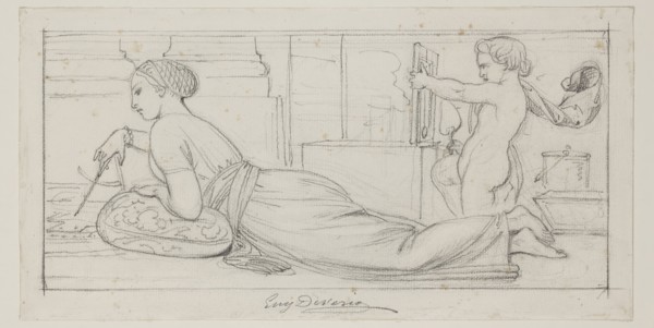 Eugène François Marie Joseph Devéria, French, 1805-1865, Architecture, mid-19th century, graphite